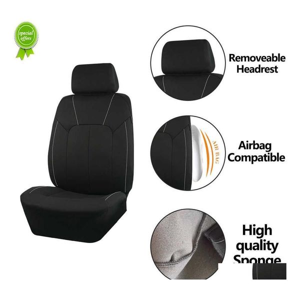 Housses de siège de voiture 2023 Polyester noir Er Fl Set Accessoires unisexe Décoration intérieure Fit Suv Van Protector Drop Delivery Mobiles Mo Dhp97