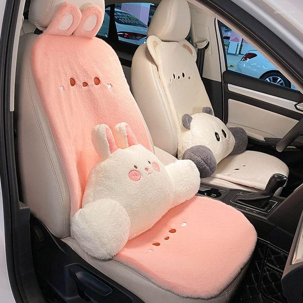 Housses de siège de voiture 2023, coussin d'hiver court en peluche, arrière chaud, accessoires universels quatre saisons