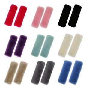 Cubiertas de asiento de automóvil 21 colores Cinturón Protector de hombro Pure Wool Fleece Soft Fluffy Correas lujosas para automóviles