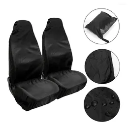 Auto -stoelbekleding 2 stks Cover Pad Four Seasons Algemene kussenmatten (zwart)