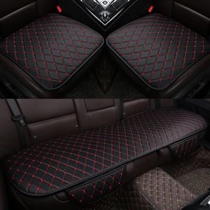 Auto Stoelhoezen 3 STKS Automobiles Bescherming Kussen Volledige Set PU Leer Universele Auto Interieur Accessoires Mat Pad260h