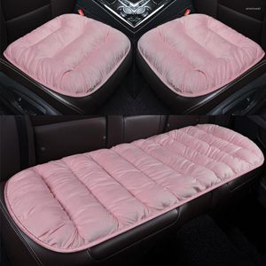 Housses de siège de voiture 3 pièces coussin ensemble complet en peluche couverture inférieure protecteur ajustement universel 97% véhicules hiver