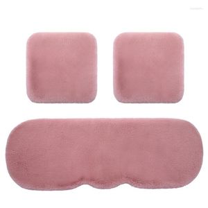 Housses de siège de voiture 3 pièces coussin d'hiver Plus velours épaissi chaleur anti-dérapant couverture de peluches courtes