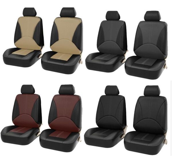 Fundas para asientos de automóvil 4PCS Cojín transpirable universal delantero de cuero sintético 2630805