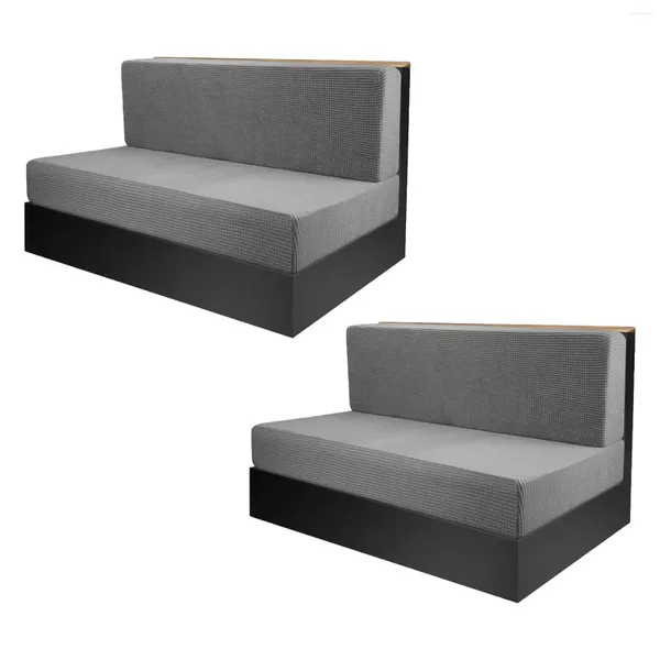 Cubiertas de asiento de automóvil 4x Reemplazo de cojín de camper Protector de muebles de RV elástico lavable para remolques Banco gris