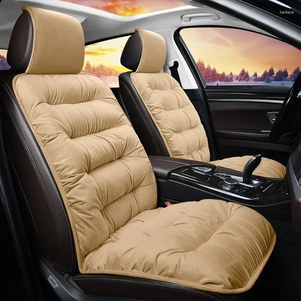 Cubiertas de asiento de automóvil 5 colores Felpa Invierno Cálido Cojín Suave Antideslizante Cubierta de terciopelo grueso Accesorio interior automotriz