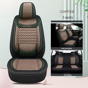 Fundas de asiento de coche Juego de 5 piezas Funda de empalme de lino de cuero universal Fit Series 3 SeriesI3 X3X5X4X1X6 M3M4 Accesorios Protector