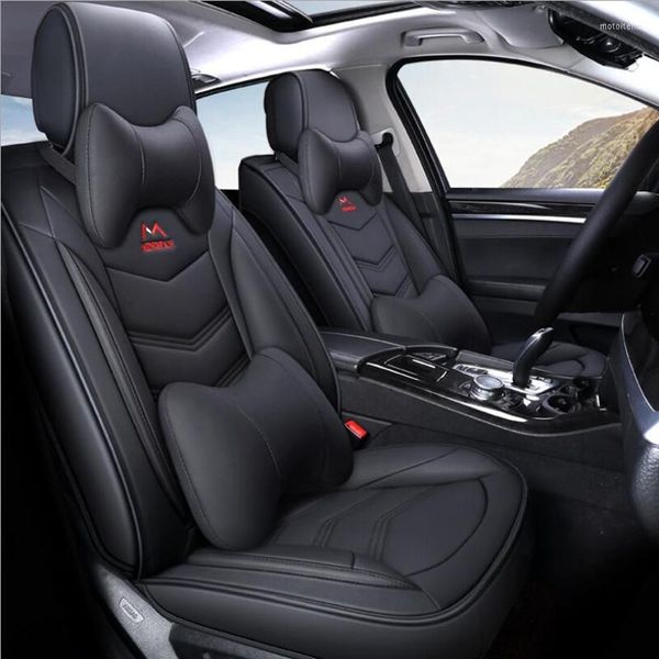 Fundas de asiento de coche 5 asientos cuero PU para Ssangyong Actyon Korando Kyron Rexton automóviles Auto accesorios Interior