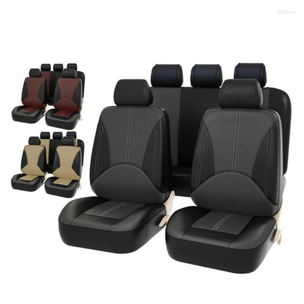 Housses de siège de voiture 9 pièces/ensemble housse de protection en cuir PU accessoires Auto universels ensemble complet décoration intérieure quatre saisons