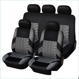 Auto -stoelbedekkingen 9 stks/set borduurwerkauto stoels set fit de meeste auto's met bandenspoorstyling interieur decoratie druppel levering 2022 mo dhdfr