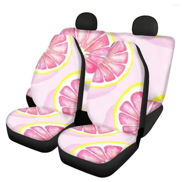 Housses de siège de voiture accessoires couverture rose citron motif 3D conception élastique anti-dérapant protecteur de véhicule pour la plupart des berlines faciles à installer