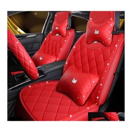 Auto -stoelafdekkingen Accessoire ER voor sedan suv duurzaam hoogwaardige leer vijf zitplaatsen set kussen inclusief voor- en achterste dhyno voor en achter