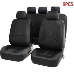 Juego completo de fundas para asientos de automóviles AIMAAO - Protectores delanteros y traseros automotrices de cuero sintético premium para camiones SUV