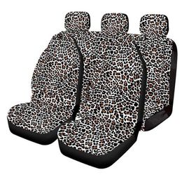 Fundas de asiento de coche Aimaao Leopard Print Material Protector de cubo Ajuste universal para Auto Truck Van SUV 206 2074464970