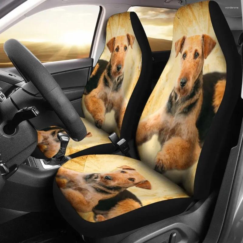 Bilstolskydd Airedale Terrier Print Set 2 PC Accessories Cover