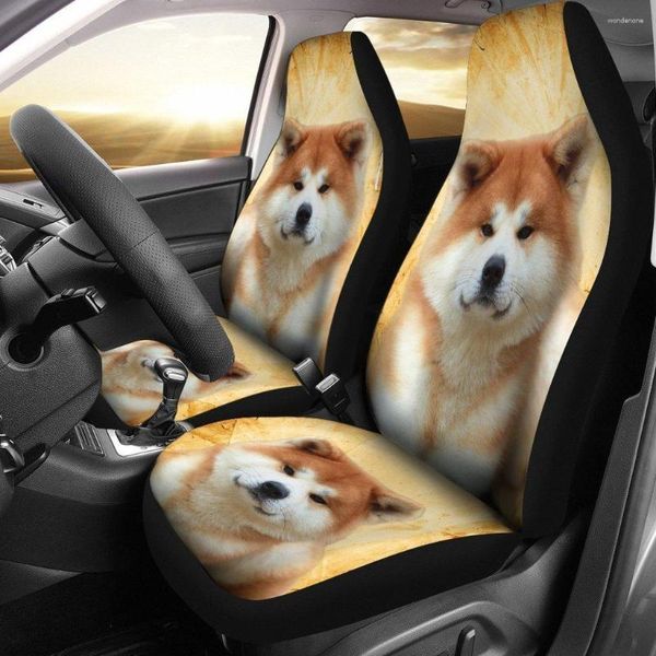 Housses de siège de voiture Akita Dog Print Set 2 Pc Accessoires Housse