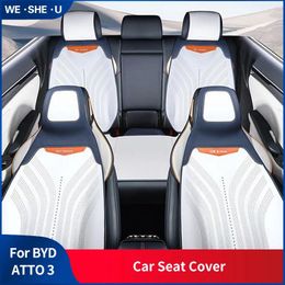 Auto Stoelhoezen Auto Cover Pads Voor BYD Atto 3 Lied Plus 2024 Accessoires Suede Ademend Kussen Alle Seizoenen Ptotection matten