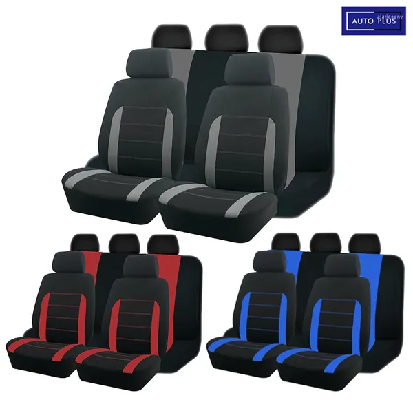 Fundas de asiento de coche AUTO PLUS 4 piezas/9 piezas rojo/gris/azul poliéster universal apto para la mayoría de los accesorios de camioneta SUV Interior