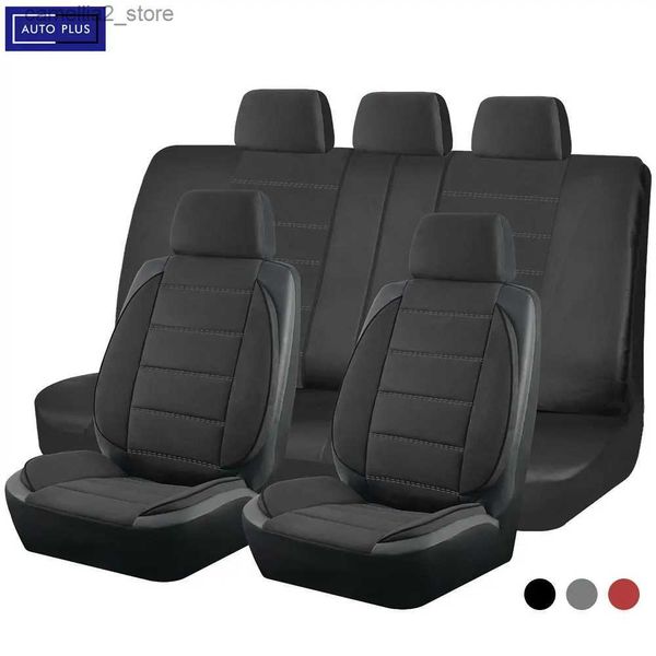 Fundas de asiento de coche AUTO PLUS Fundas de asiento de coche universales Modelado estéreo lateral Fundas de asiento de coche de pelusa de cuero aptas para la mayoría de los accesorios de coche Interior Q231120