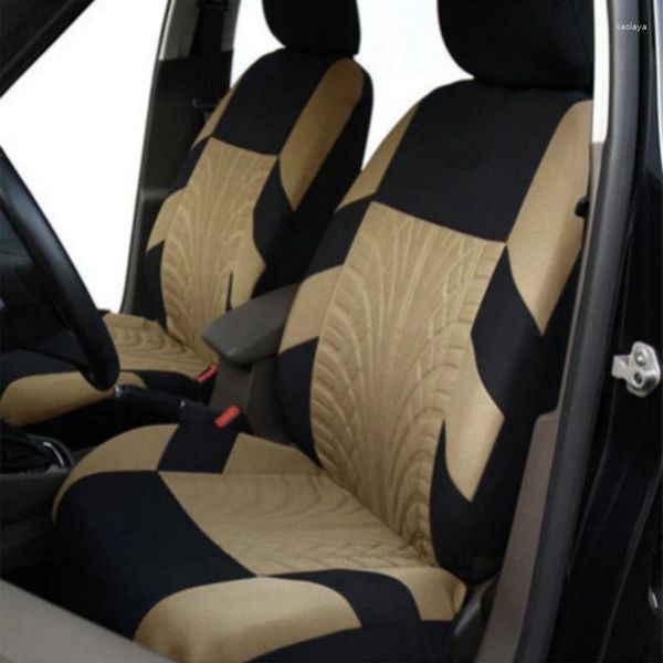 Housses de siège de voiture, ensemble beige brodé, universel, adapté à la plupart des voitures, avec protection de style détaillée