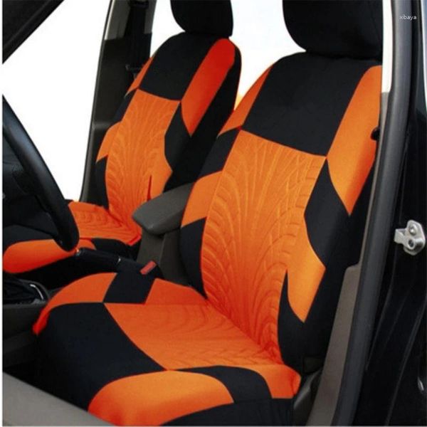 Housses de siège de voiture, ensemble de broderie Orange, universelles, adaptées à la plupart des voitures, avec protection de style détaillée