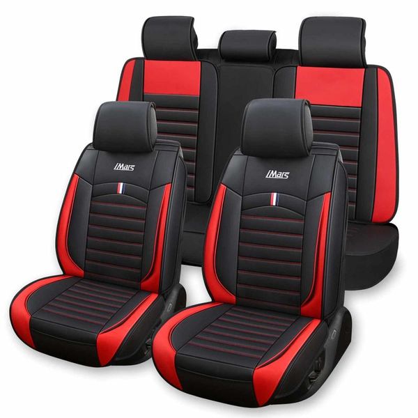 Fundas de asiento de coche Automóviles PU Cojín de cuero Banco delantero Silla Protección Universal para Auto Camión Van SUVCar