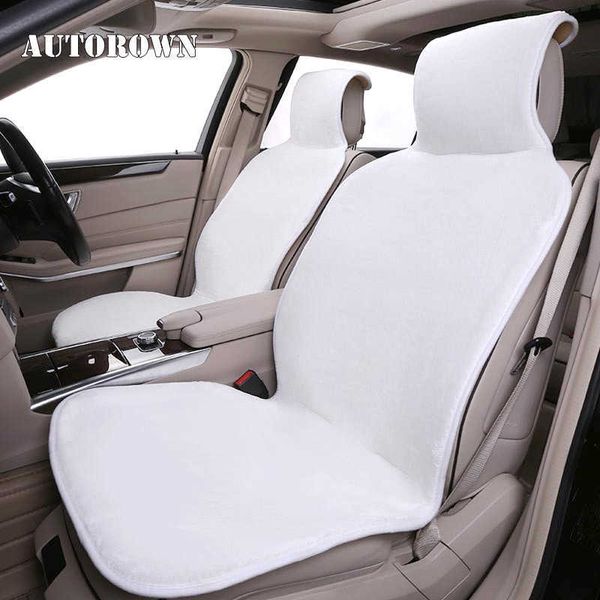 Fundas de asiento de coche AUTOROWN Fundas de asiento de coche de piel sintética Cojín de asiento de coche universal de invierno para Toyota Hyundai Lexus Kia Lada Accesorios para automóviles T221110