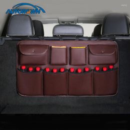 Housses de siège de voiture, organisateur de coffre AUTOROWN, sac de rangement arrière en cuir PU, organisateurs automobiles multi-usages, taille universelle