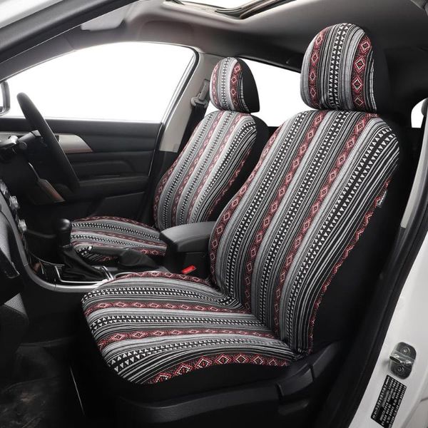 Fundas de asiento de coche, tiras de manta Baja, diseños bohemios, tamaño Universal, apto para la mayoría de los coches, SUV, camiones, furgonetas, tela tejida y cómoda