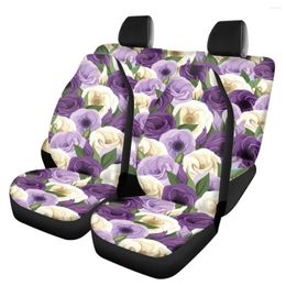 Auto -stoelhoezen Mooi bloemenontwerp voor vrouwen Volledige set gemakkelijk schone kussen fronstrear Automobile -beschermer