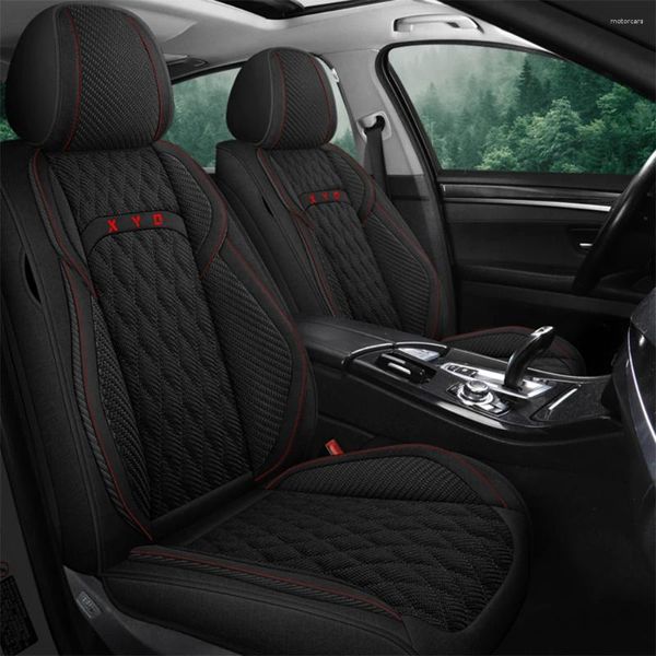 Housses de siège de voiture noires, ensemble complet pour Chery Tiggo 8 7 Pro, lin, coussin avant et arrière universel, accessoires d'intérieur automobile