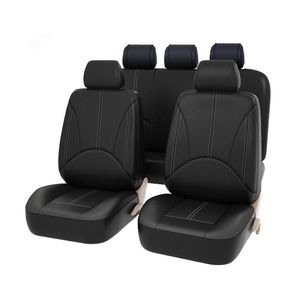 Cubiertas de asiento de coche Protector de cubierta de cuero PU negro Protector de cojín trasero delantero o trasero Alfombrilla de respaldo para camión interior de automóvil