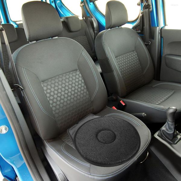 Housses de siège de voiture coussin pivotant noir Portable pour chaise de bureau à domicile tabouret de fauteuil roulant 42x37x3cm