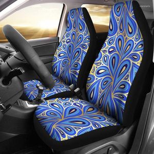 Housses de siège de voiture Blue Abstract Art Paire 2 Accessoires de protection avant