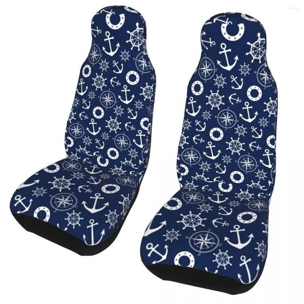 Fundas de asiento de coche, cubierta Universal de rueda de ancla azul, Interior de coche para todo tipo de modelos, protección de navegación, pesca