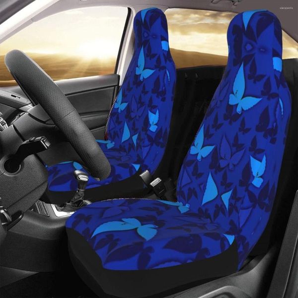 Couvre-sièges couvertures Blue Papillons Universal Cover Protector Accessoires intérieurs Coussin d'animaux Voyage