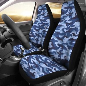 Housses de siège de voiture, paire de Camouflage bleu, 2 couvertures avant pour accessoire de protection