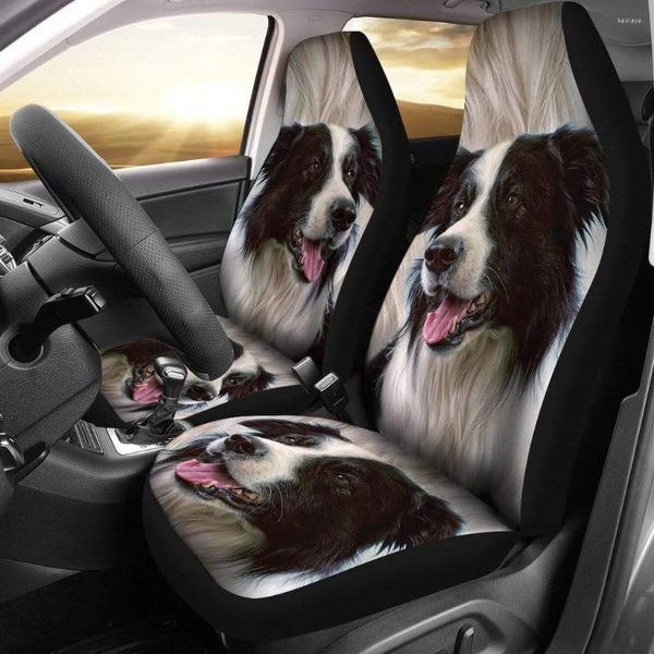 Housses de siège de voiture Border Collie Dog Print 2 accessoires d'intérieur motif imprimé convient à la plupart
