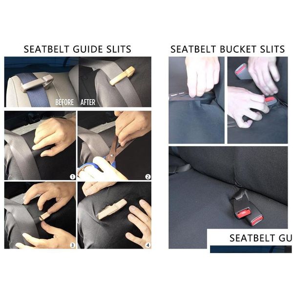 Cubiertas de asiento de coche Transpirable Ers Fl Set Tire Track Traje en relieve para camión SUV Van Material de poliéster duradero Entrega de caída Móviles Mo DHBCV