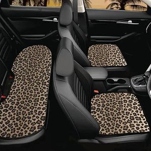 Housses de siège de voiture respirantes, petite taille, coussin rond Beige imprimé léopard, protection pour accessoires de décoration intérieure de camion