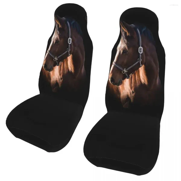 Cubiertas de asiento de coche Caballos marrones Cubierta universal Four Seasons Adecuado para todo tipo Modelos Naturaleza Animales salvajes Mat Pesca