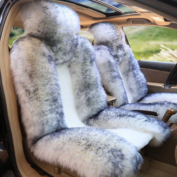 Housses de siège de voiture Couverture de siège avant de voiture Fourrure Couverture de volant de siège de voiture Rose Laine Hiver Essentiel Universel Furry Fluffy Épais Faux T221110