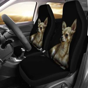 Auto -stoelbedekkingen Chihuahua Cover 091114 Pack van 2 Universal Front Protective