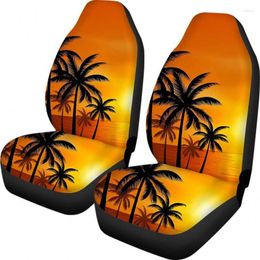 Housses de siège de voiture, couvre-siège universel, magnifique coucher de soleil doré, plage tropicale, palmiers, protection de seau de Style hawaïen