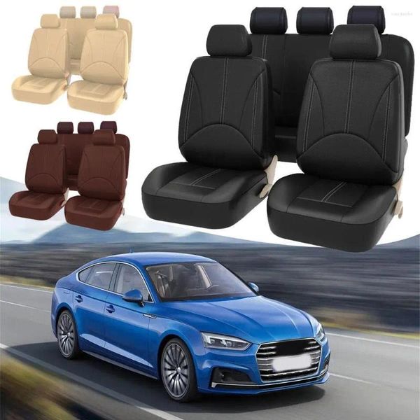 Housses de siège de voiture, ensemble complet, universelles, en cuir PU artificiel, détachables, respirantes, durables, accessoires d'intérieur automobile