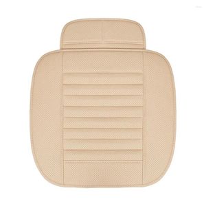 Housses de siège de voiture en cuir PU, respirantes et antidérapantes, protection de coussin de chaise avant, accessoires automobiles, Beige, été