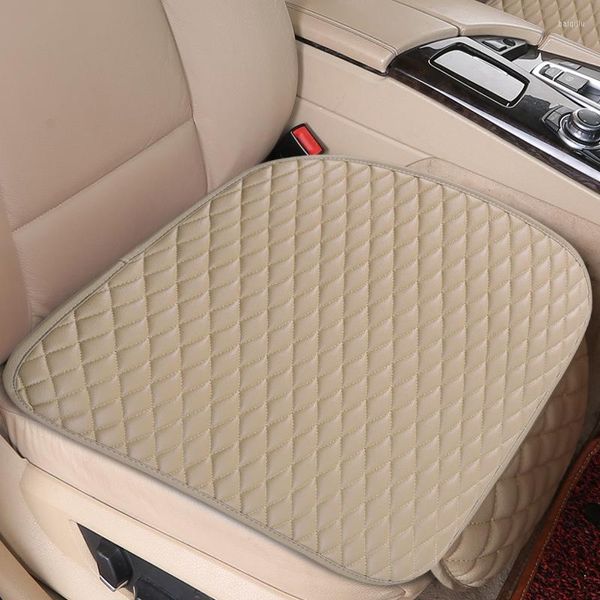 Housses de siège de voiture Housse de coussin Auto Pad Chaise Tapis Four Seasons Pu Cuir Prend en charge Universal Seatpad 3 Couleurs