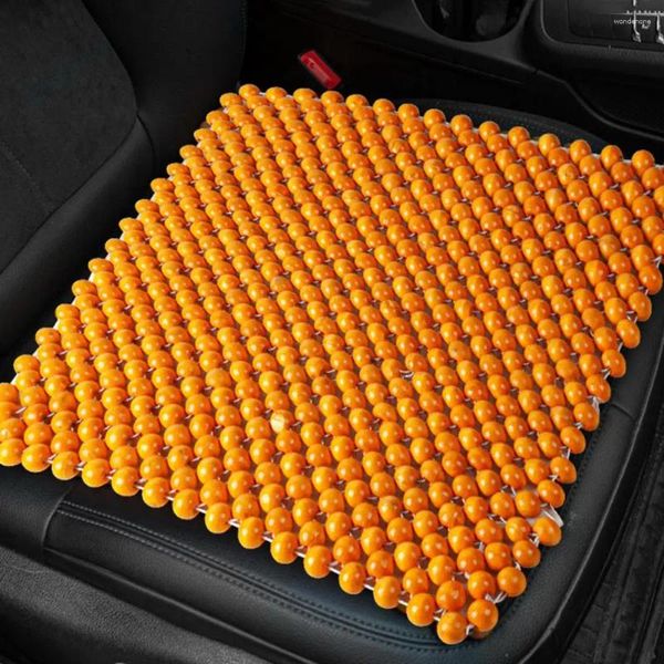 Cubiertas de asiento de coche Funda de cojín para cuentas de madera Confort Alivio del dolor Circulación Accesorios para automóviles Cuatro tensiones