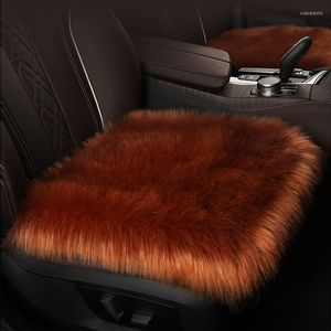 Fundas de asiento de coche Cojín Invierno Grueso Felpa Calor Lana Terciopelo Cintura Pelo largo Accesorios cómodos y suaves