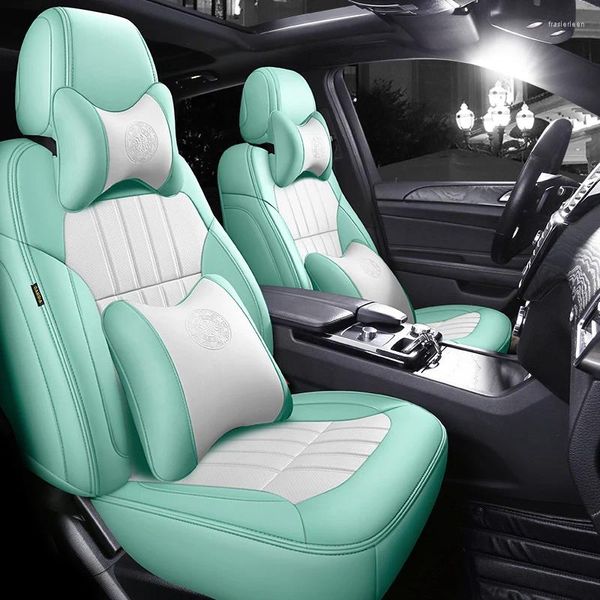 Cubiertas de asiento de automóvil Juego completo de cuero de napa personalizado para W205 2014 2023 Accesorios interiores impermeables